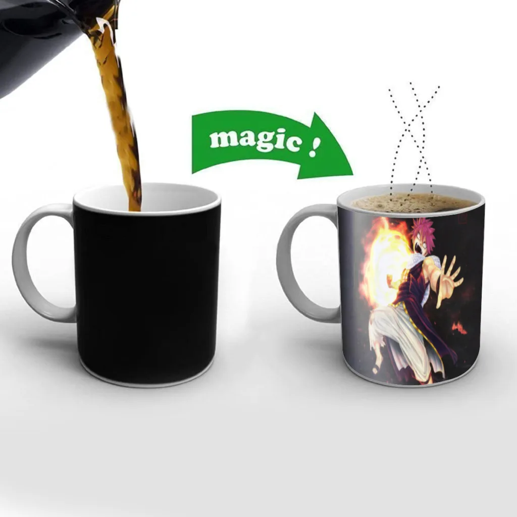 

Japanese Anime Fairy Tail Color Changing Mug Thermal Sensation Temperature Ceramic Coffee Cup Festival Gifts Free shipping