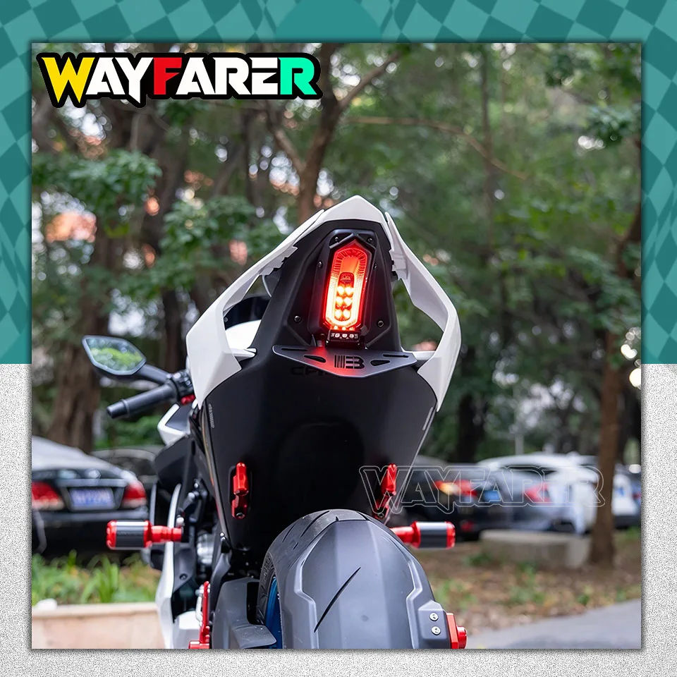 Motorcycle Tail Tidy License Plate Holder Turn Signal Tail Light For 675SR-R 675SR SR675 675 SR SR-R