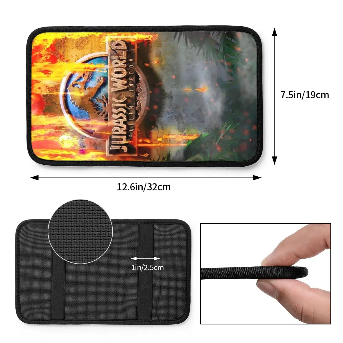 وسادة غطاء مسند الذراع العالمية من Jurassic World لوحدة التحكم المركزية للسيارة، ملحقات ديكور السيارة مناسبة لمعظم السيارات #3