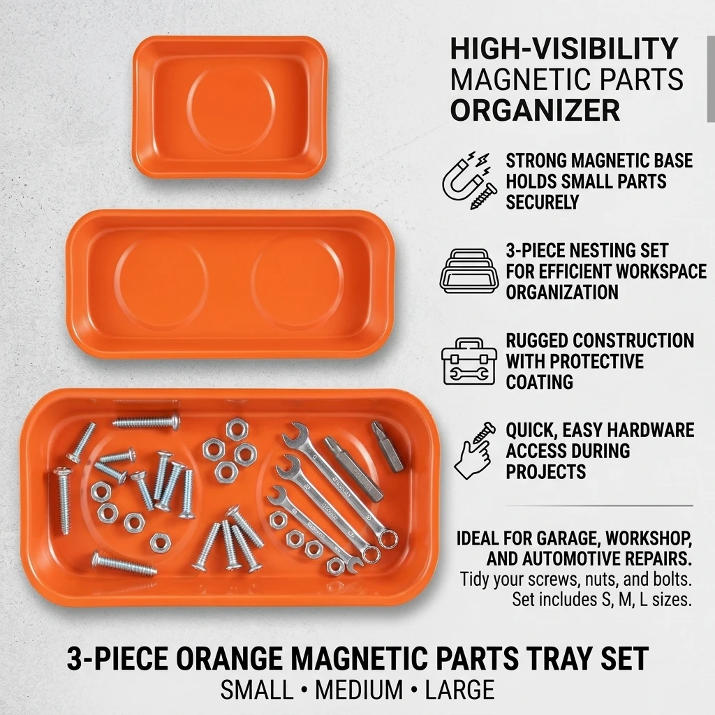 Magnetic Tool Storage Box Durable Stainless Steel Tool Tray For Auto Repair Woodworking Home Decoration Screw Arrangement Bowl