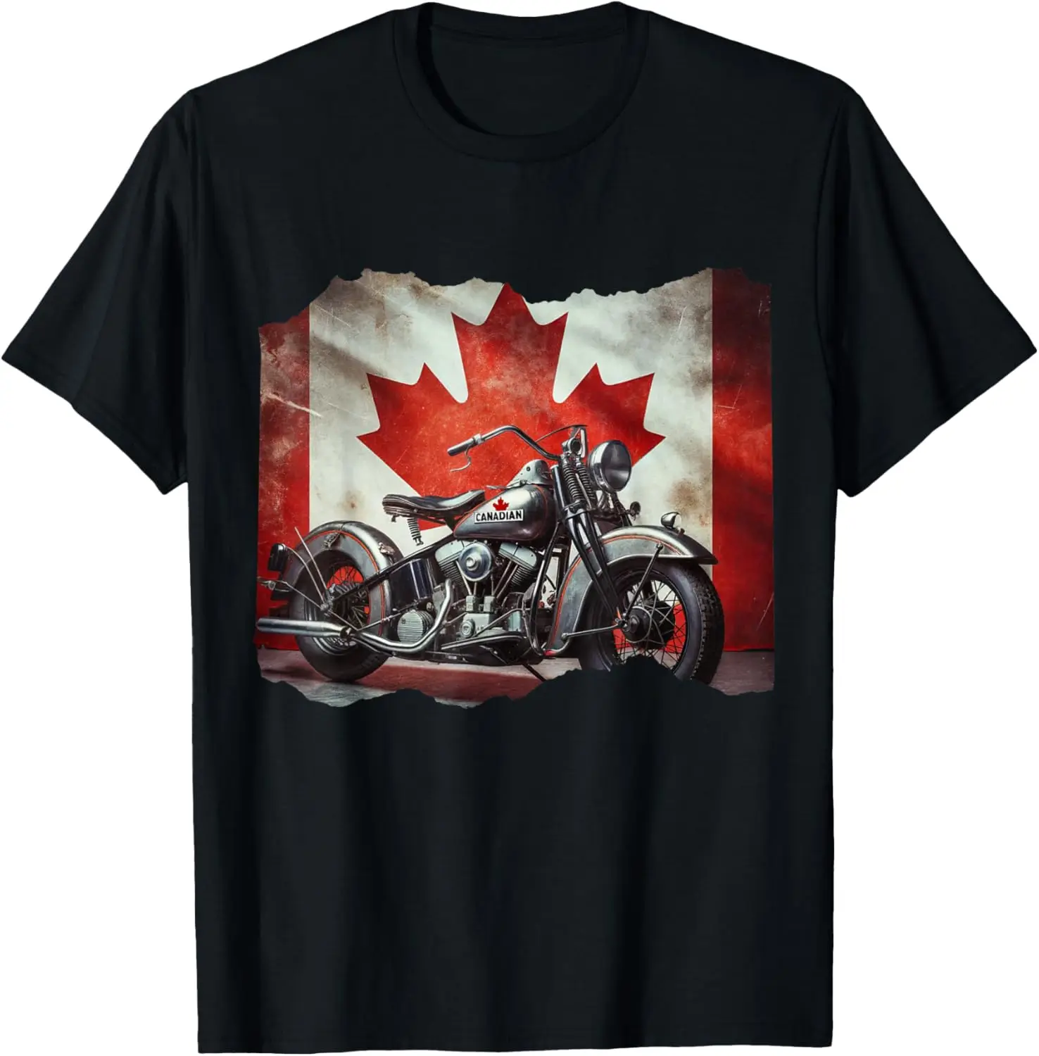 

Retro Vintage Canada Flag Motorcycle Patriotic Biker T-Shirt