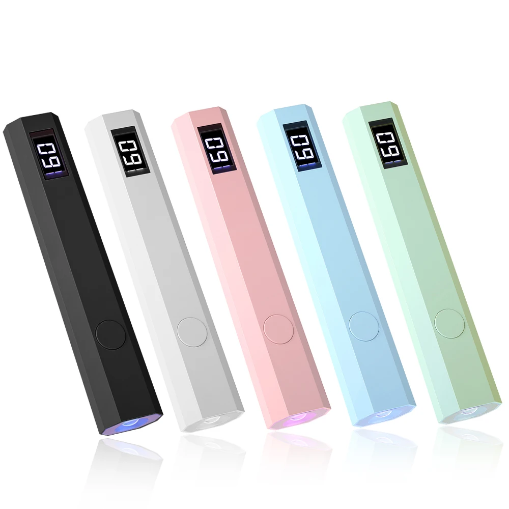 YIKOOLIN Mini Handheld UV Light Fast Gel โคมไฟเล็บสําหรับ Home Salon เครื่องมือ Professional เล็บ Phototherapy ไฟฉายปากกา