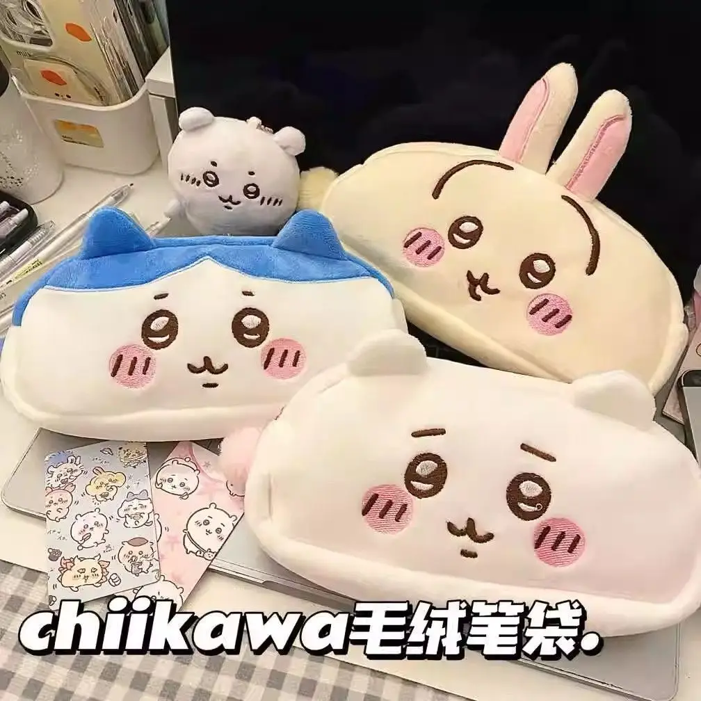 Chiikawa Usagi Hachiware Plush Pencil Case Large Capacity Stationery Bag Cute Student Storage Pouch Anime Fans Gift