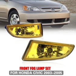Front Bumper Fog Lamp Upgrade Kit FOR HONDA CIVIC 2003 2004 2005  Version Additional Foglight Set Switch + Wiring