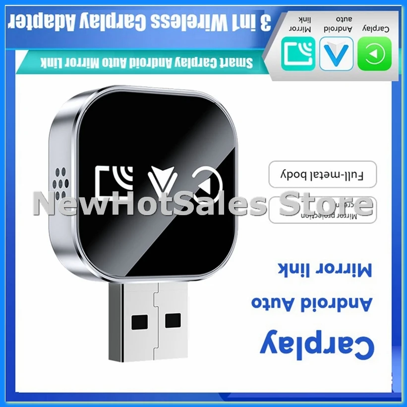 

3в1 беспроводной Carplay Smart Mirror Link Carplay Android Auto USB адаптер-ключ проводной Carplay к беспроводной вилке B-VVBC