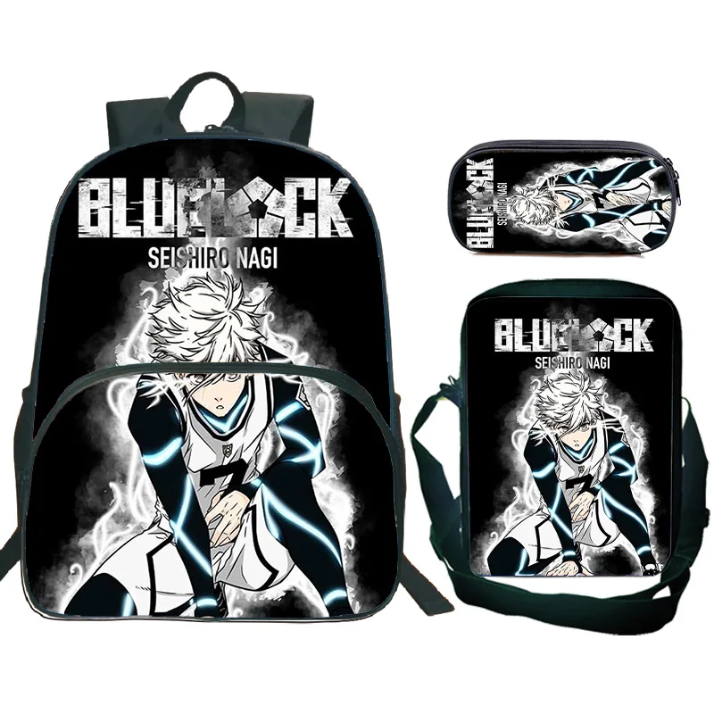 

BLUE LOCK Children Backpack with Front Pocket Shoulder Bags Pencil Bags Student Isagi Yoichi Bookbags School Bags for Boys Girls