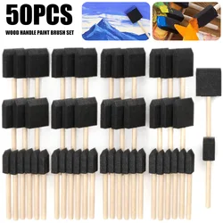 50pcs 2 Size Sponge Brush Set Sponge Paint Brushes DIY Painting Sponges Children Drawing Craft Brushes Crafts Staining Paint Pen