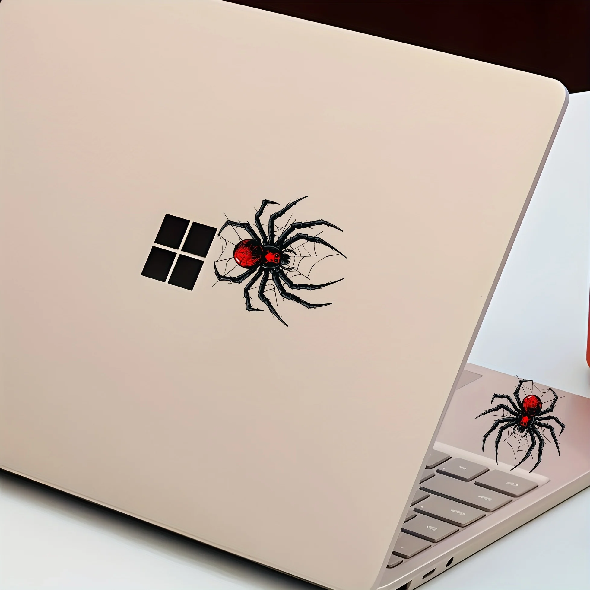 สติกเกอร์แมงมุมเคลือบเงา 1 ชิ้น, มีกาวในตัว, สำหรับรถยนต์, โน๊ตบุ๊ค, แก้ว, พลาสติก, โลหะ, เซรามิก, ใช้ครั้งเดียว, ธีมสัตว์