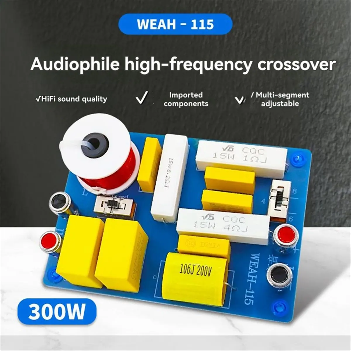 828 Single Ways HiFi Speaker Frequency Divider Hi-Fi Pure Tweeter Audio Crossover Filter Distributor DIY Speaker Filter