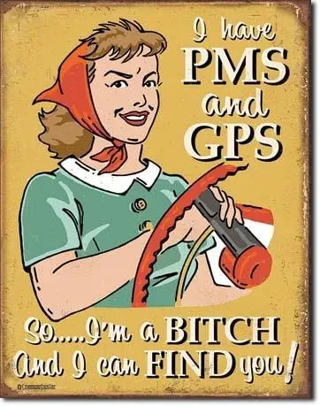 Unoopler Schonberg - I Have PMS and GPS Tin Sign,8X12in sign