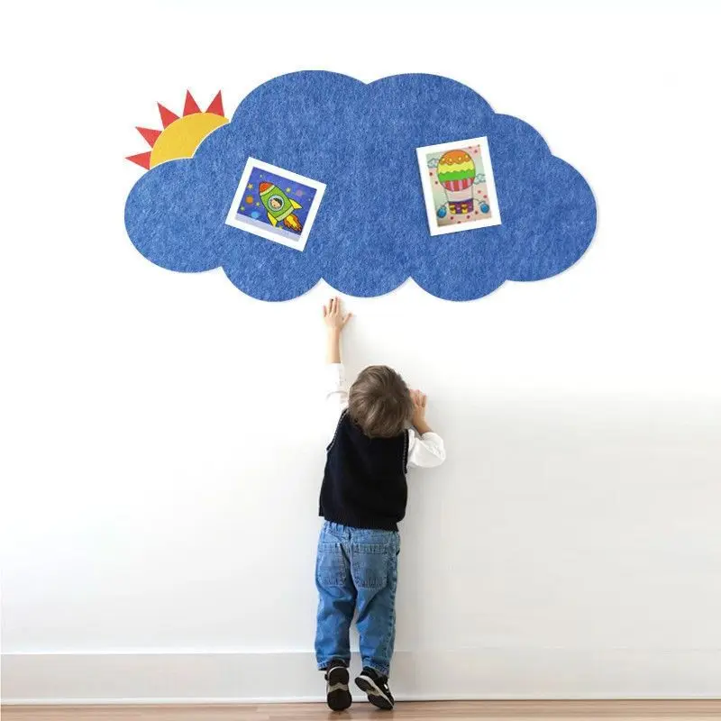 

Colorful Felt Board Kindergarten Display Background Cloud Wall Sticker Self-adhesive Photo Artwork Children's Room Decoration