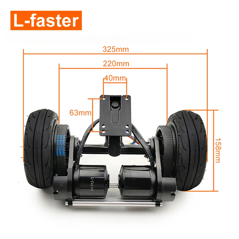 6 Inch Hollow Out Aluminium Alloy Hub Wheel Electric Skateboard Belt Drive truck conversion kit with 36V dual motor