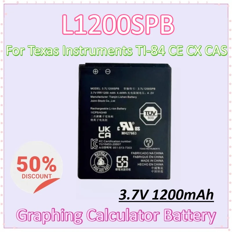 

New L1200SPB 3.7V 1200mAh For Texas Instruments TI-84 CE CX CAS Graphing Calculator Battery High-Capacity +free screwdriver
