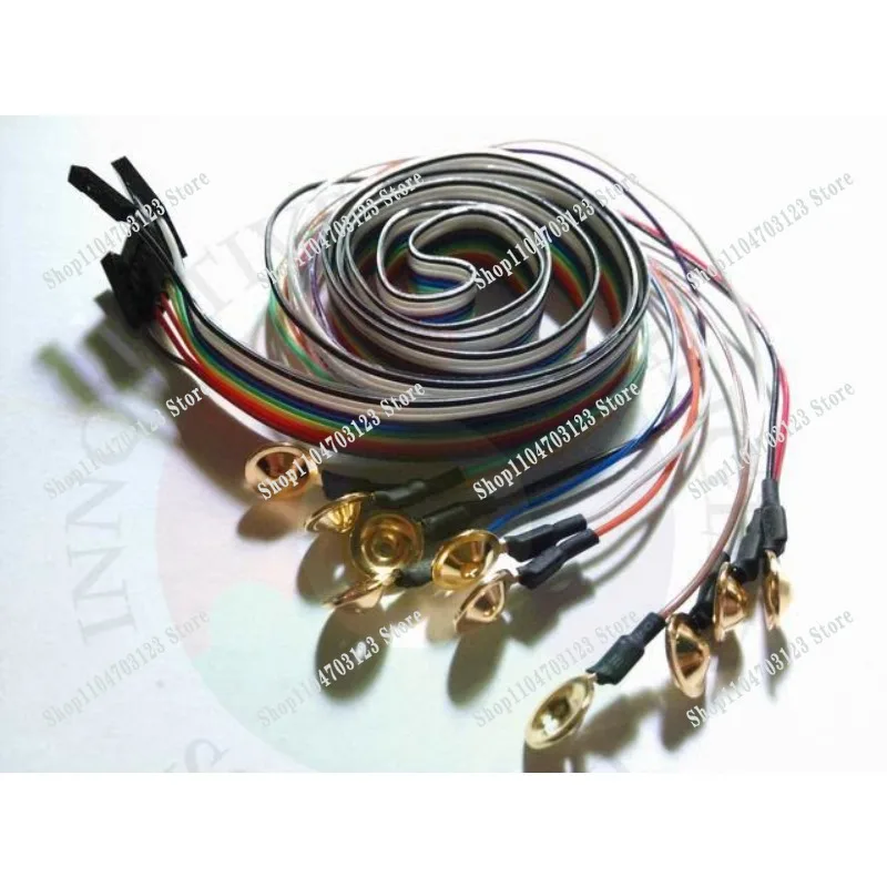 Gold-plated disc-shaped advanced EEG brain electrode wire, suitable for DIY testing of various EEG modules such as OBCI