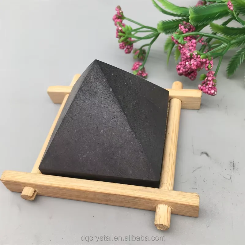 

Natural Shungite Stones Crystals Pyramid Healing Reiki Protection Energy Balancing Root Chakra Purification Stone For Gift