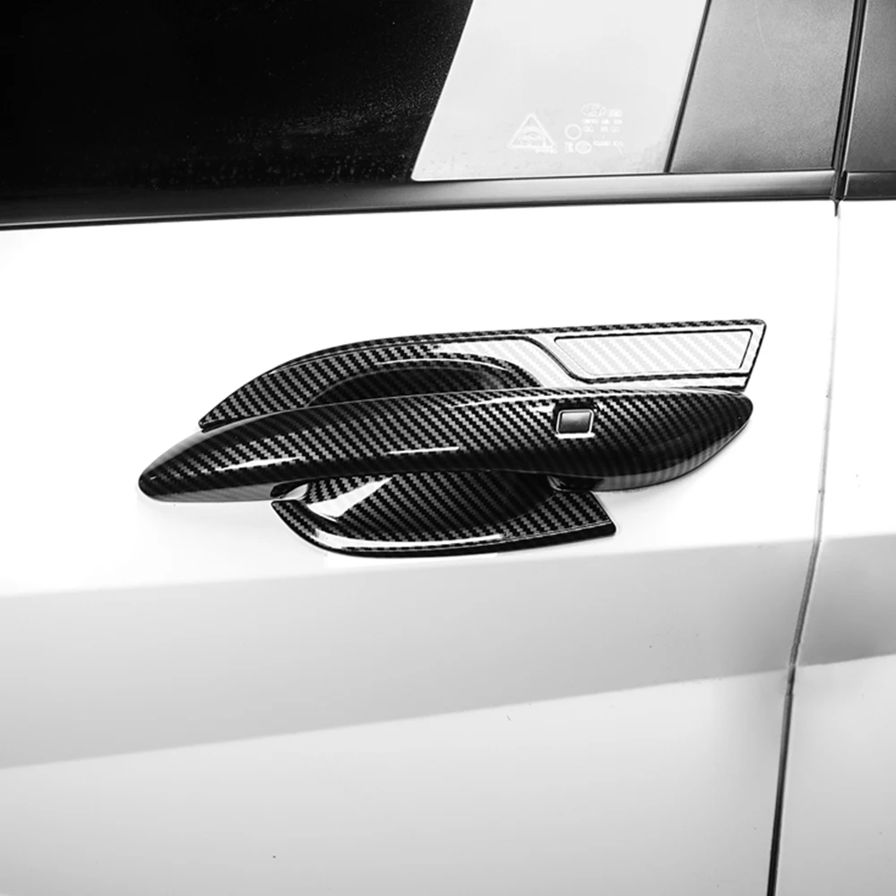 

4 шт. внешние аксессуары для автомобиля, крышка дверной ручки, полосатая отделка, стиль из углеродного волокна для Hyundai Elantra CN7/CN7 N 2021-2025 LHD/RHD