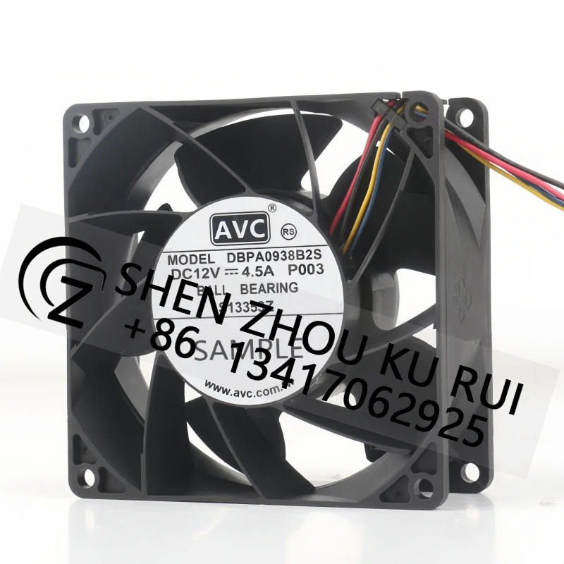 Afbeelding 3: AVC 12V 4.5A AC EC 9038 Temperatuurgecontroleerd PWM Chassis met groot luchtvolume DBPA0938B2S 9CM Koelventilator
