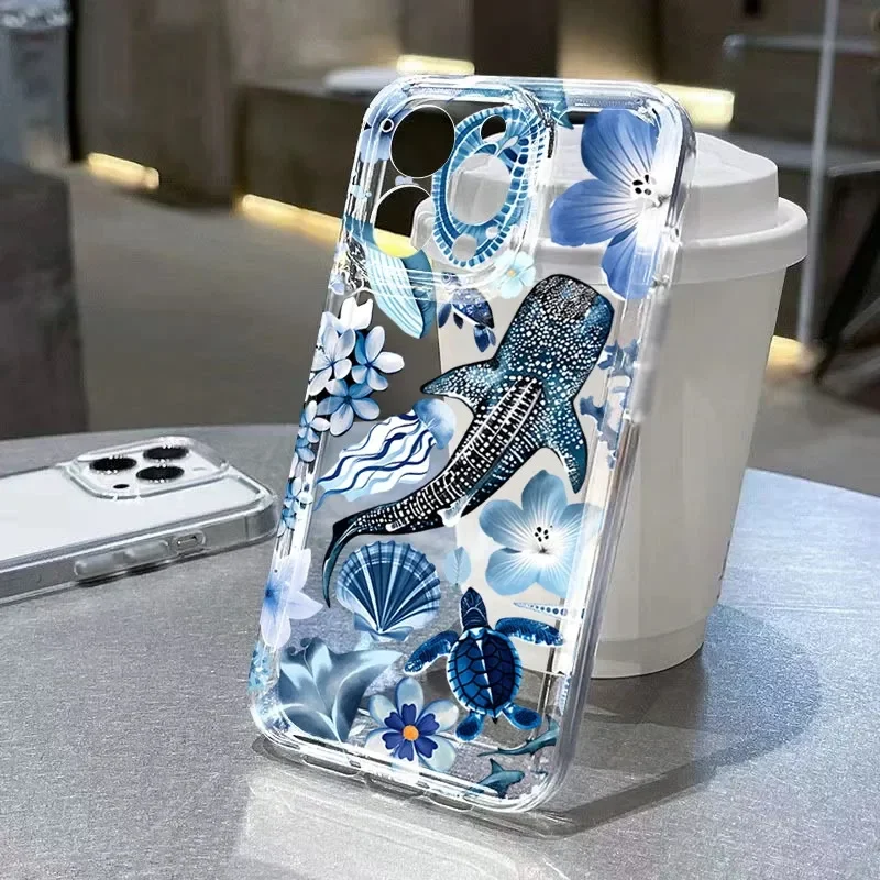 Cute Ocean Animal Shell Turtle Case For Samsung Galaxy S26 Ultra S25 FE S24 S23 Plus Ultra A57 A17 A07 A56 A26 A36 A16 A55 A15