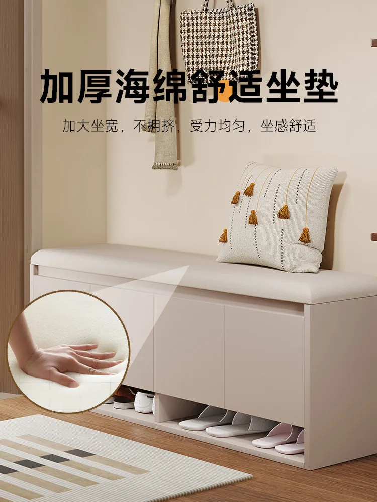 At the door of the shoe change stool, the household light luxury high-end shoe cabinet can sit in an integrated soft package