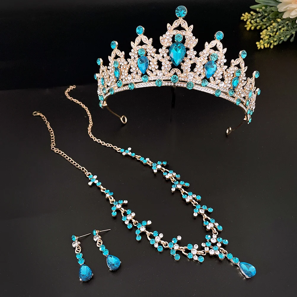 

1Set Bridal Jewelry Set Wedding Tiara Necklace Earrings Elegant Accessories for Bride Special Occasion Bridal Tiara