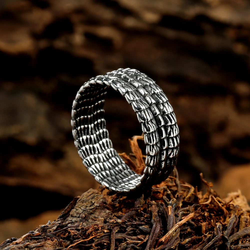 Vintage Stainless Steel Dragon Rings for Men Rock Punk Norse Viking Dragon Spine Ring Wedding Band Jewelry Gifts Wholesale