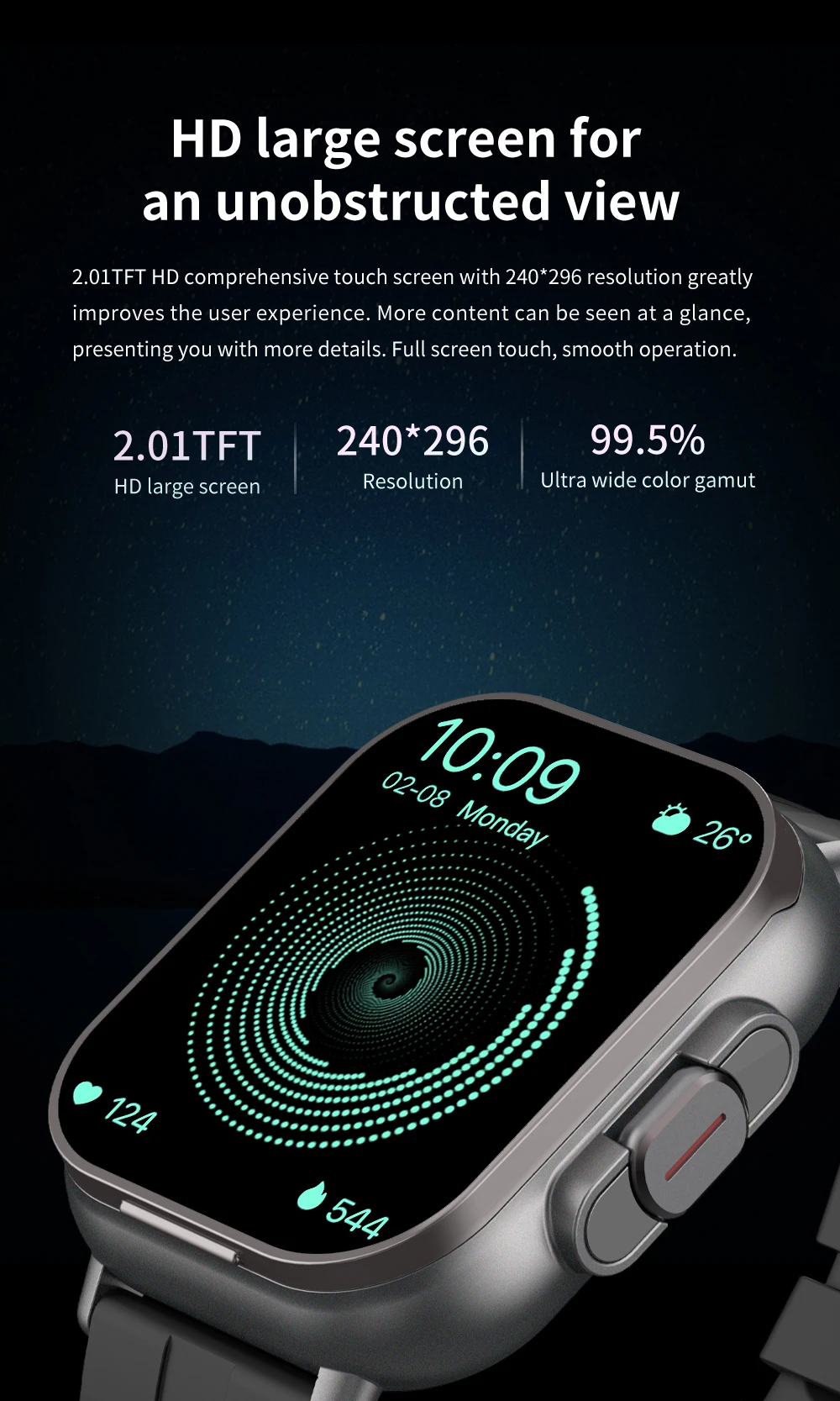 2 in 1 Smart Watch with Flip Top TWS Earbuds Wireless Bluetooth Smartwatch with Built In Earphones for Outdoor Sports Fitness