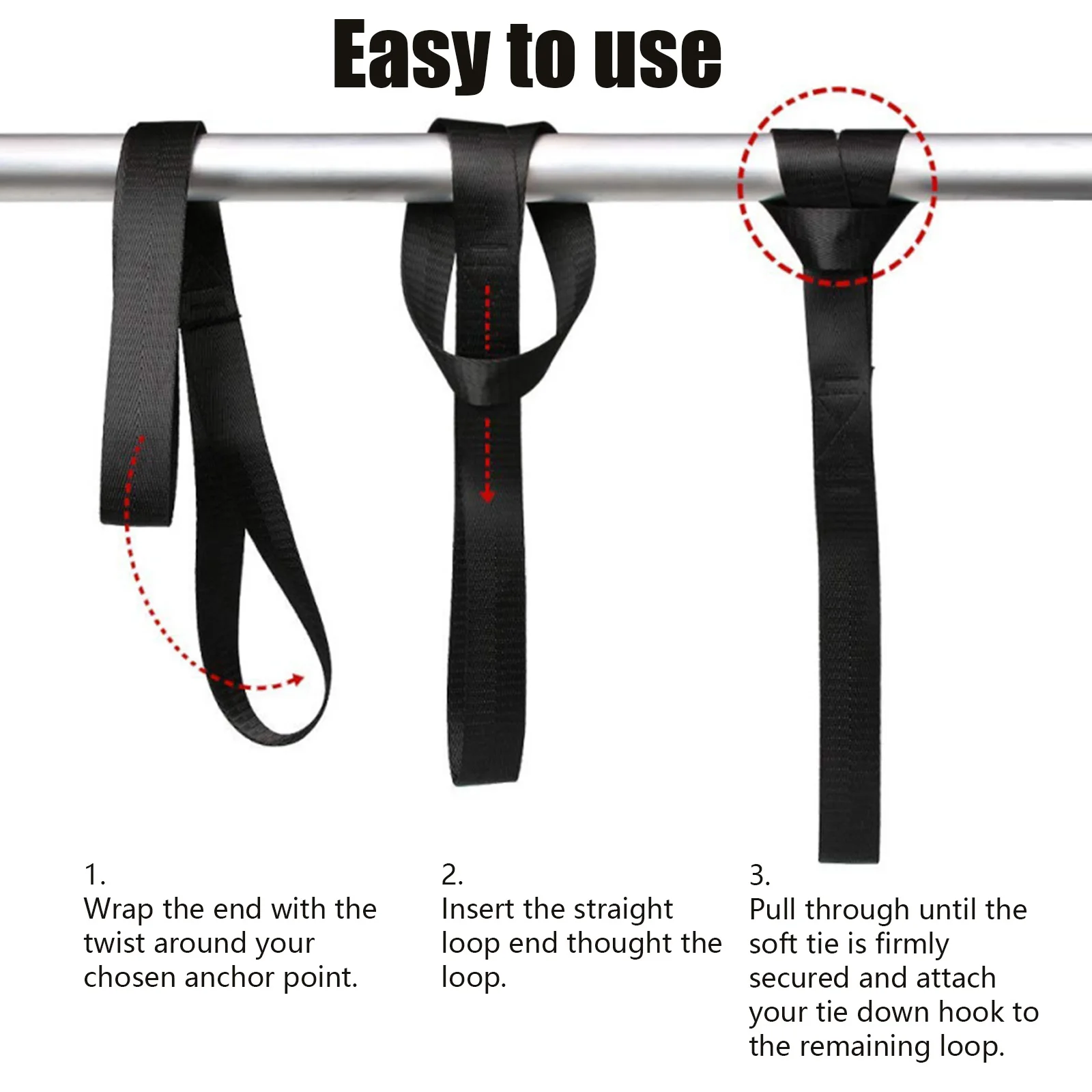 Car Motorcycle Packing Tie Downs Loop Strap Trunk Cargo Luggage Fixed Durable Mutipurpose Nylon Soft Straps