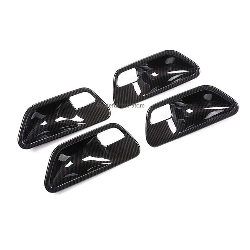 Carbon Fiber Color Inner Door Bowl Decoration Cover Trim For BMW 3 4 series F30 F34 3GT 2013-18 Interior Door Handle Frame