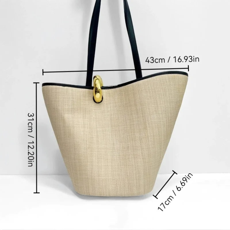 

2025 new niche design bucket women's bag hand bellflower woven bag versatile simple single shoulder women's bag