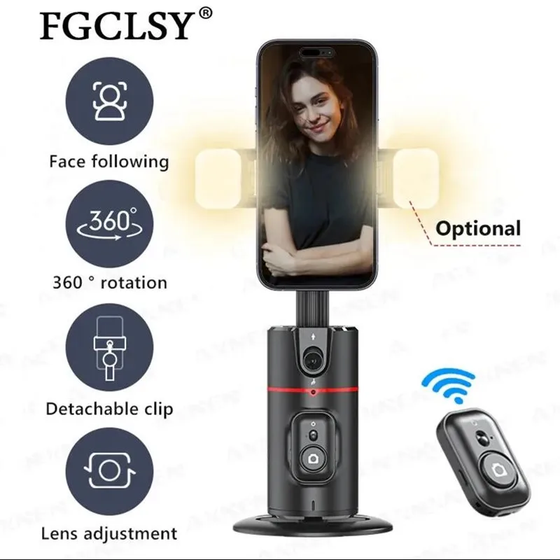 سطح المكتب gimbal AI تتبع الوجه التلقائي والتعرف على استقرار التصوير المناسب للتصوير الداخلي والخارجي لهاتف iPhone
