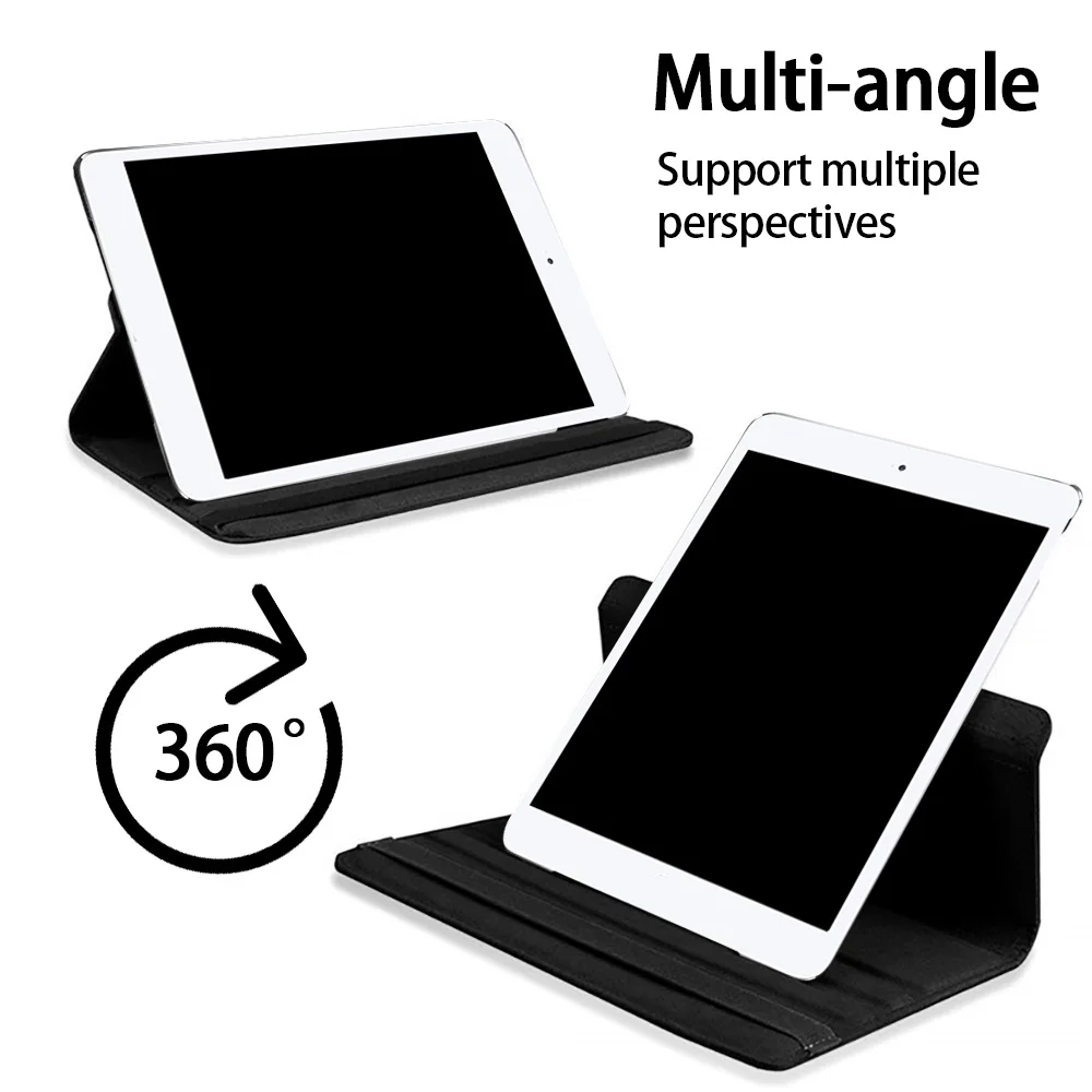 Étui de protection pour tablette Apple, pour Ipad Mini 4/5/ipad 2/3/4, rotation à 360 degrés, réveil automatique, pour IPad 5/6/7/8ème coque