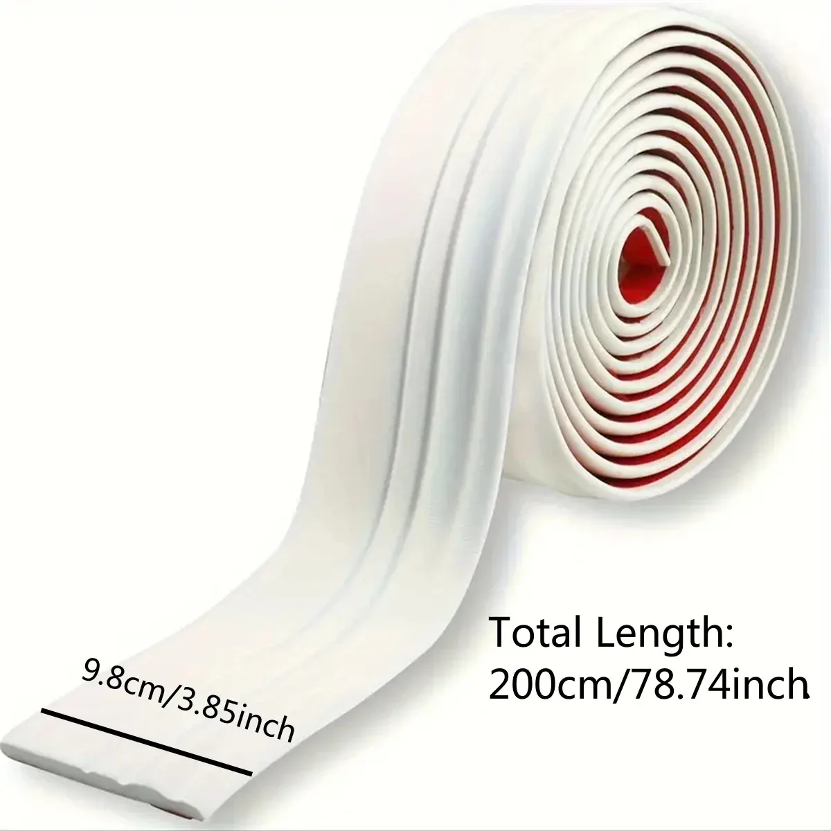 1Rolls 9.8cmx2m Self Adhesive Flexible Foam Molding Trim, Peel and Stick Baseboard Molding Trim, 3D Decorative Wall Lines Wall