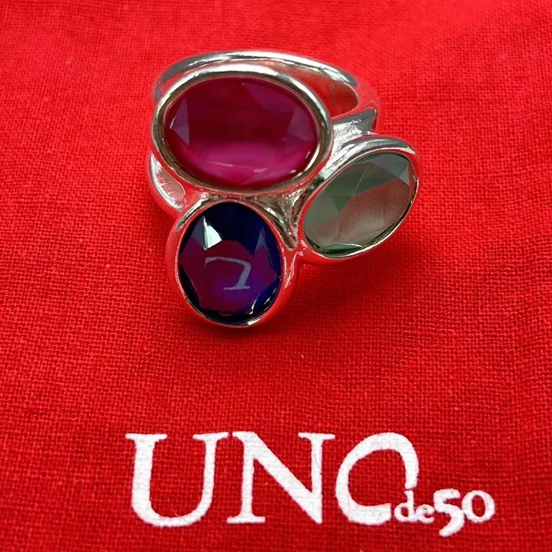 UNode50-anillos de lujo de alta calidad para mujer, bolsa de regalo de joyería para vacaciones, Europa y América, 2023