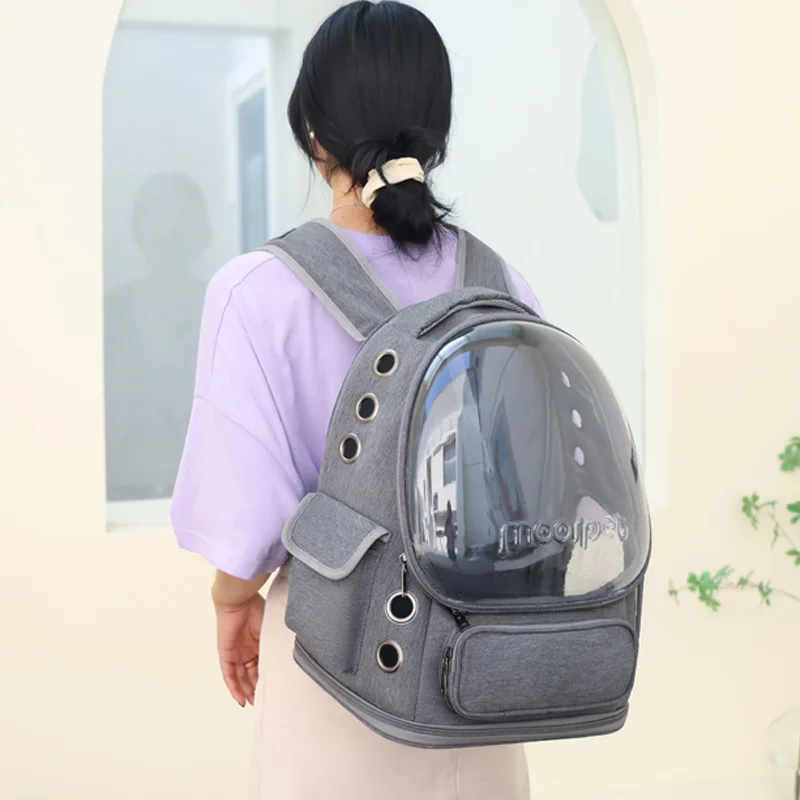 Bolsa de transporte de doble bandolera con ventana para gatos y perros - imagen 4