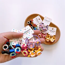 2PCS New Cartoon Donut Kids Elastic Hair Bands Children Hair Ties Girls Hair Accessories Baby Cute Headdress