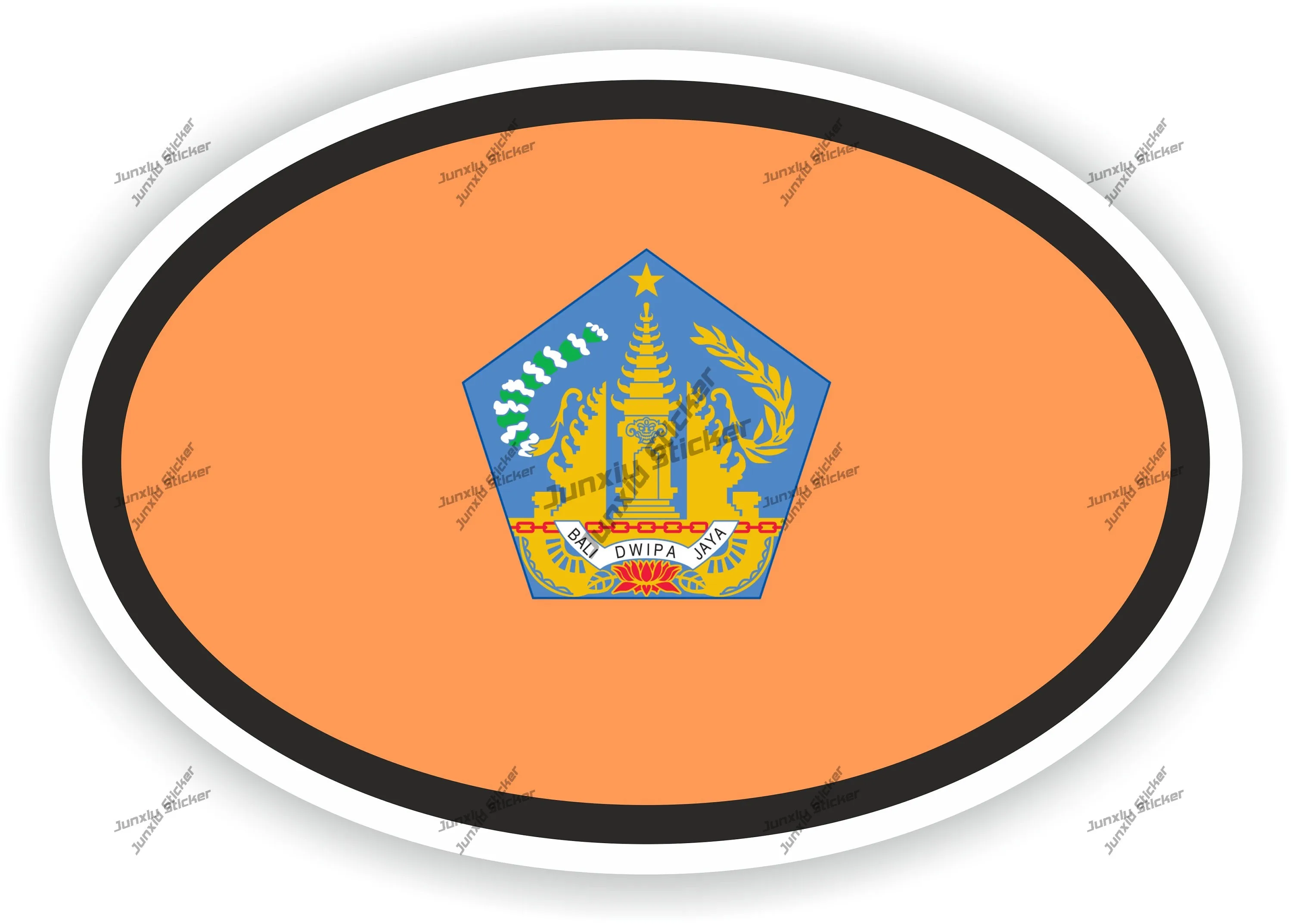 

Bali Oval Flag Sticker Cover Scratches Car Accessories Exterior Funny Decoration For Bumper Suv High-quality Canoeing Decal Camp