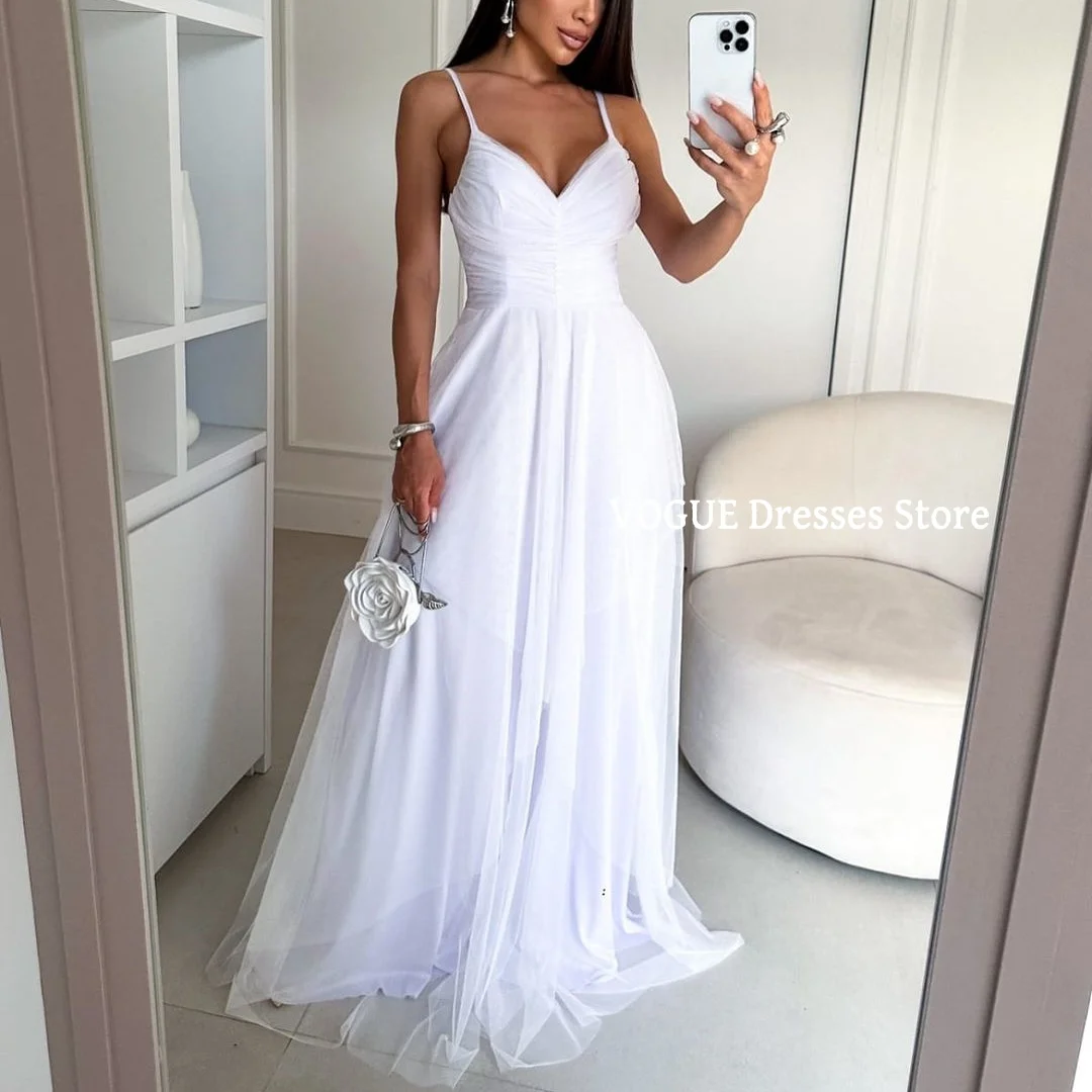 

Spaghetti Strap Prom Dresses V Neck Wedding Party Dress vestidos de gala robes de soirée vestidos de fiestas elegantes mujer