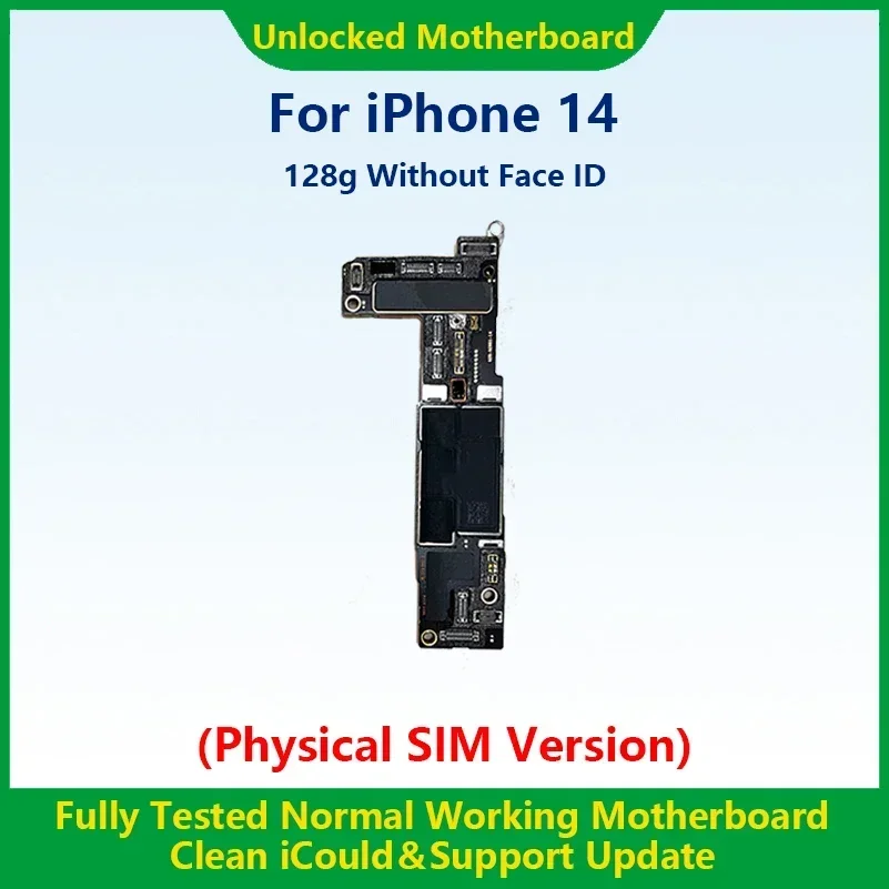 US.EU Fully Tested Authentic Mainboard For iPhone 14 Pro Max Unlocked Motherboard With Face ID Cleaned iCloud Physics SIM