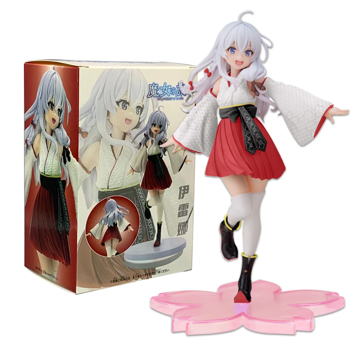 Anime Wędrująca czarownica: podróż Elaina Różnokolorowa figurka Śliczna stojąca na jednej nodze Kimono Podkolanówki Model Zabawki Prezenty