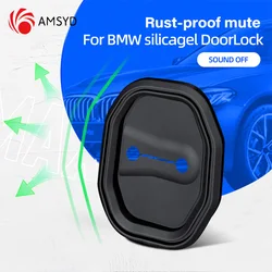 4PCS Silicone Car Door Lock Buckle Protector Cover For BMW 1 2 5 6 7 Series GT X1 X2 M5 X5 X4 X6 IX3 Shock Absorber Accessories