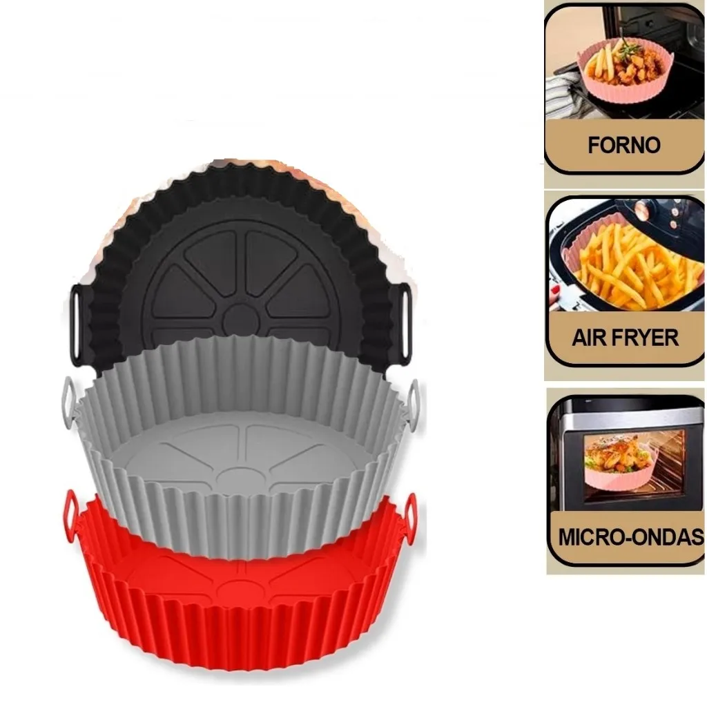 

Air Fryer Silicone Basket Thicken Silicone Mold For Air Fryer Pot Oven Baking Tray Fried Chicken Pizza Mat Air Fryer Accessories