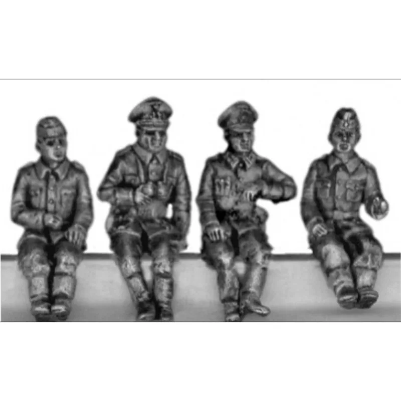 

1/72 Scale Diecast Resin Figure Model Kit WWII German Seated Officers 4 Figures Unpainted