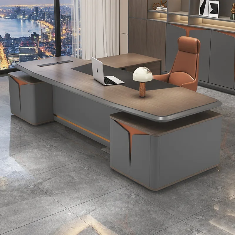 

Simple Modern Chairperson's Desk President's Desk Office Desk and Chair Combination 2