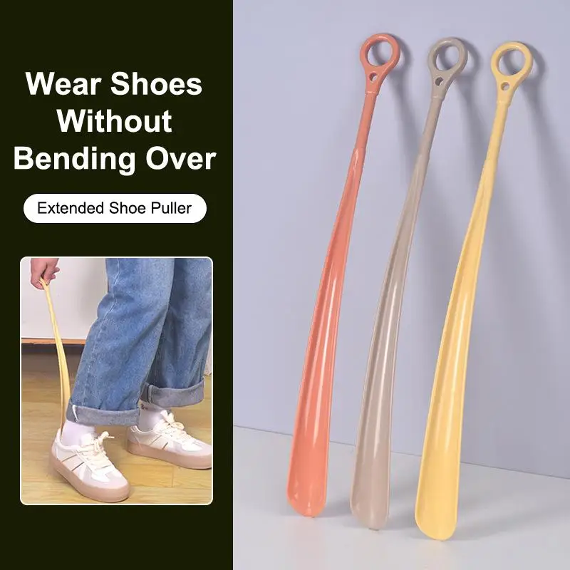 Pack of 1 or 2 Long Handled Plastic Shoe Horns, Suitable for Pregnant Women, Elderly, and Less Active Persons, Can Be Hung