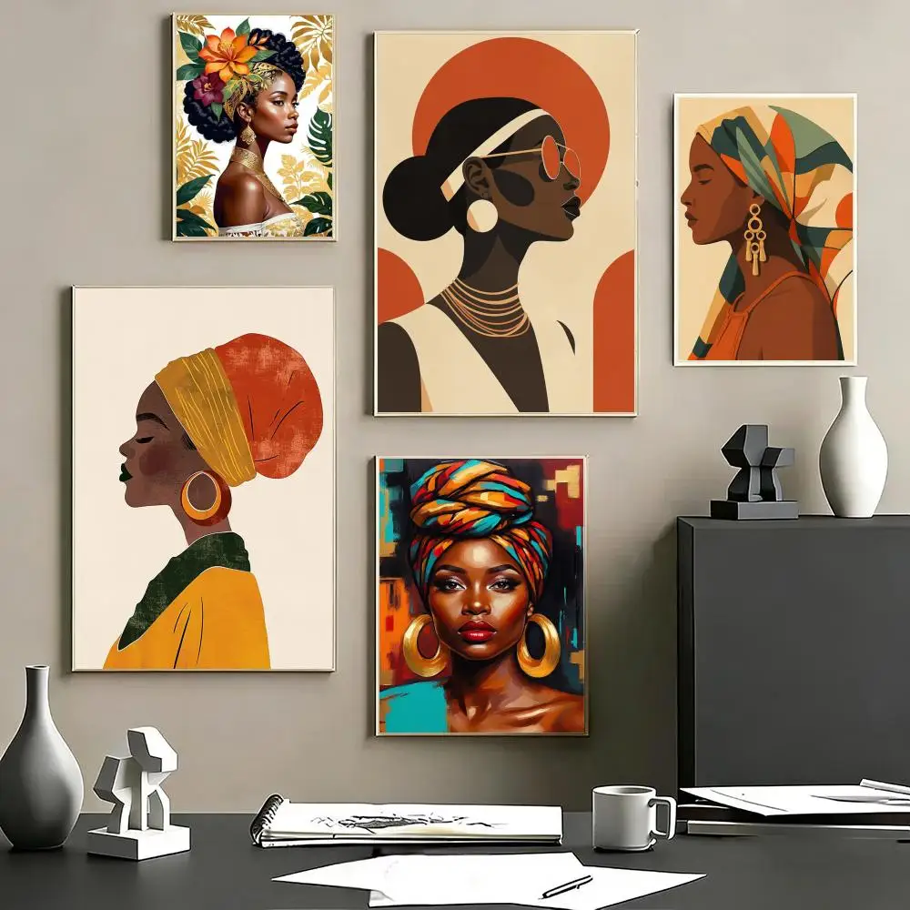 

African Women Abstract Art Poster Art Poster High Definition Print For Home Bedroom Cafe Decor