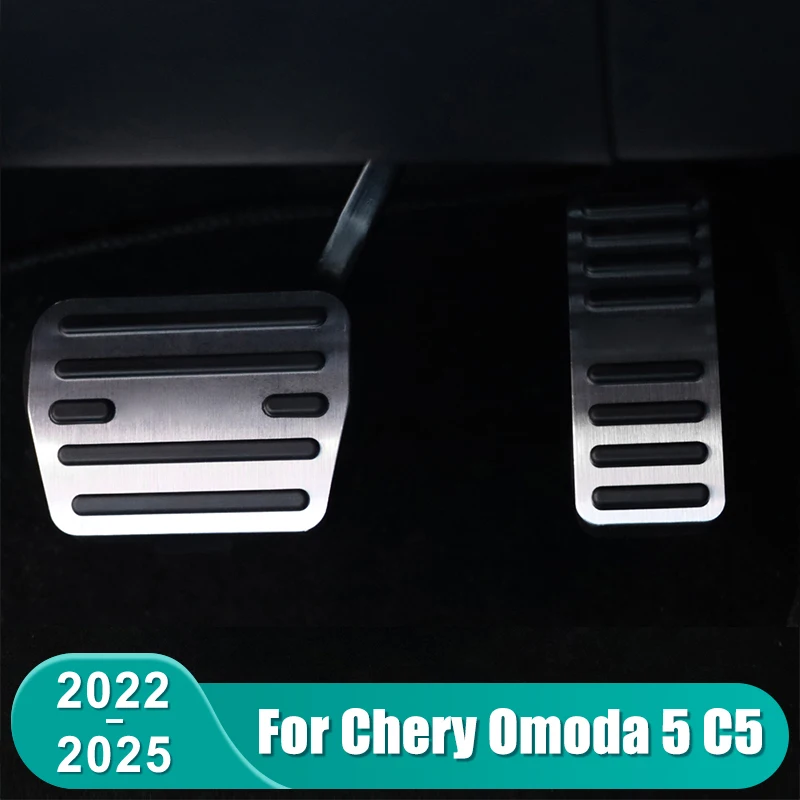 Aluminium-Pedalabdeckungen für Chery Omoda 5 C5 FX 2022 2023 2024 2025 Rutschfeste Brems- und Gaspedalauflagen Zubehör
