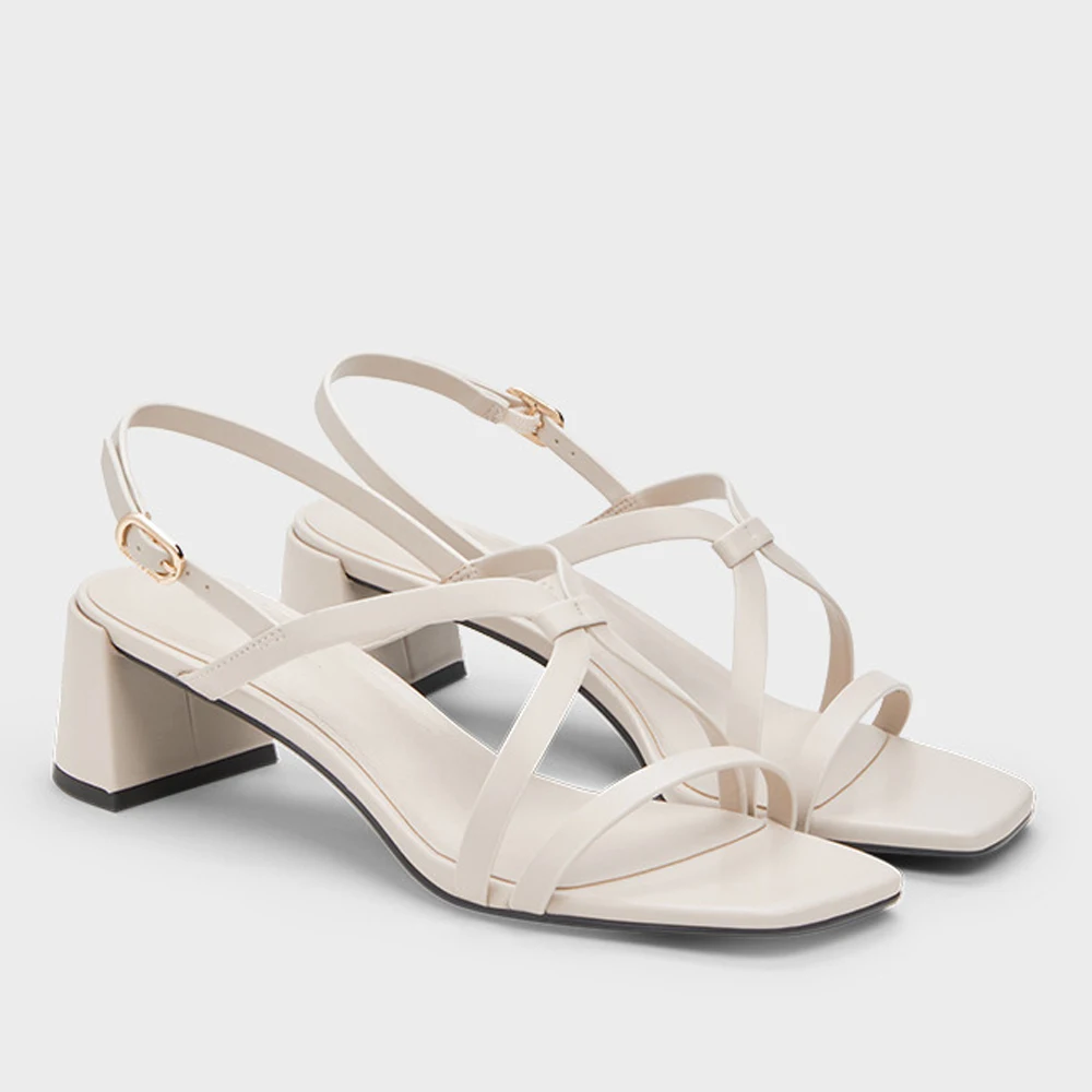 

FWRD Women's French-Style Leather Crisscross-Strap Chunky-Heel Sandals, Stylish & Comfortable for Daily Wear #FWRD000305