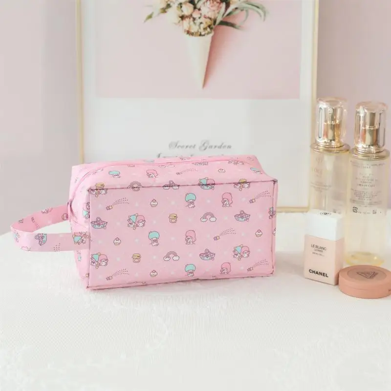 Kawaii Sanrio Hello Kitty Keroppi Badtz Maru Girl Cosmetic Bag Bathroom Wash Bag Portable Light Anime Figure Cute Festival Gift