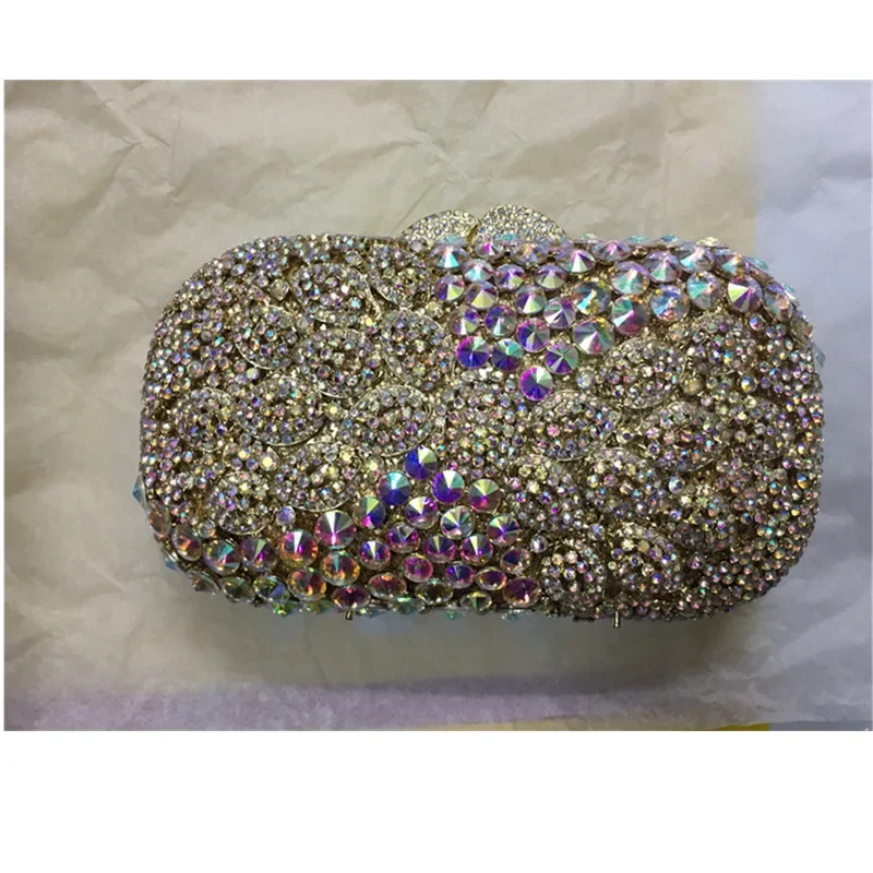 

Fashion 2024 Newest Crystal Diamond Chain Evening Bag Rhinestone Evening Bags Clutches for Women Bridal Wedding Elegant Party