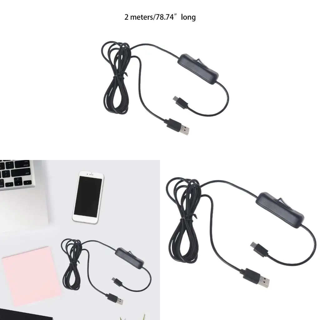  Safe Black 2 for M Charging Cable  Convenient to Control Various Devices Metal f